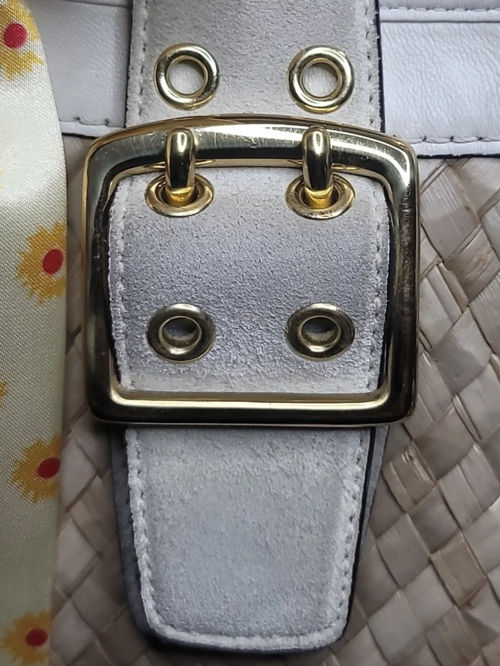Coach VTG Woven Straw And Suede Boxy Tote Vintage 2004 EUC